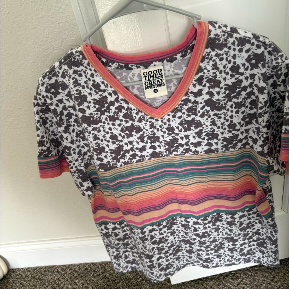 Multicolor Short Sleeve Top